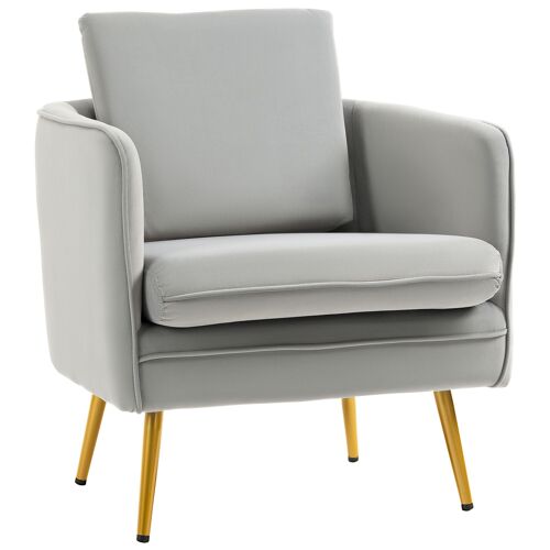 Möbel Hüsch gestoffeerde oorfauteuil met armleuningen woonkamerstoel bureaustoel gestoffeerde stoel vintage fluwelen touch hout grijs 59 x 65 x 80 cm