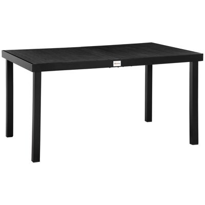 Mueble Hüsch tuintafel para 6 personas eettafel aluminio tuinmeubelen loungemeubel onderhoudsvriendelijk plástico negro 140 x 90 x 74 cm