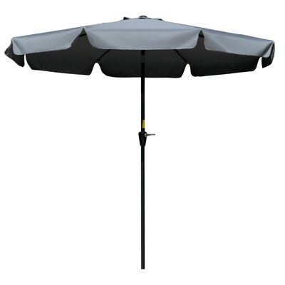 Buitenzonnige parasol, terrasparasol, marktparasol, Ø2,66 m, UV-bescherming 50+, tuinparasol, 8 baleinen, verstelbaar, donkergrijs