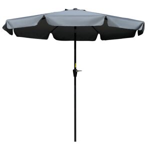 Parasol buitenzonnige, terrasparasol, parasol de marché, Ø2,66 m, protection UV 50+, tuinparasol, 8 baleines, réglable, donkergrijs