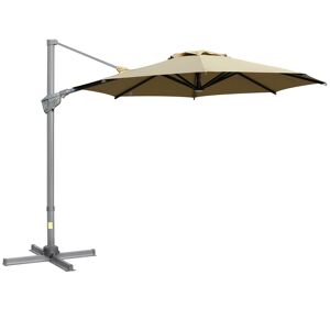 Meuble Hüsch parasol Ø300 cm zwengelparaplu feu stop paraplu avec zwengelmechanisme zonwering aluminium Roma paraplu hellingshoek réglable kaki