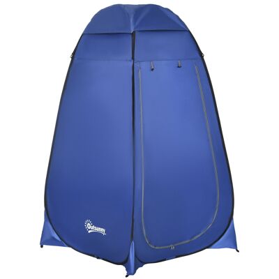 Furniture Hüsch pop-up toilet tent removable camping shower tent covered tent with inner bag shower cabin waterproof polyester dark blue 120 x 120 x 190 cm