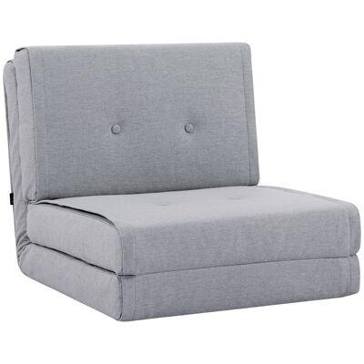 Möbel Hüsch opklapbare vloerbank, fauteuilbed, vloerstoel, 5-traps réglable, opklapbare fauteuil, slaapbank, slaapbank, enkele bench, gris 61 x 73 x 58 cm