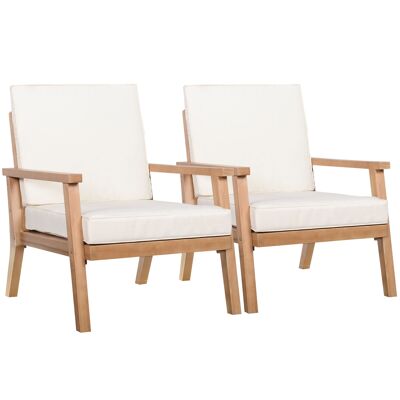 Meubles Hüsch lot de 2 chaises avec coussins, chaises, chaises et meubles, chaises en bois, chaises de balcon 66 x 77,5 x 74,5 cm