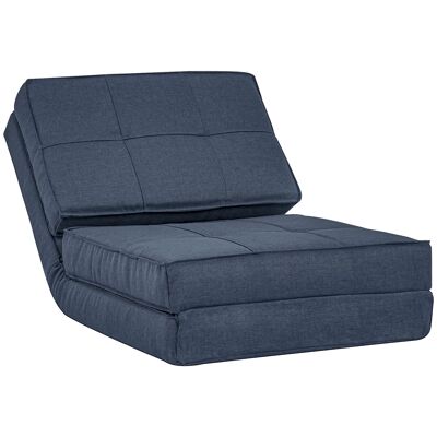 Möbel Hüsch opklapbare vloerbank, fauteuilbed, vloerstoel, 5 sillones ajustables, opklapbare fauteuil, slaapbank, slaapbank, eenpersoonsslaapbank, donkerblauw, 61 x 73 x 58 cm