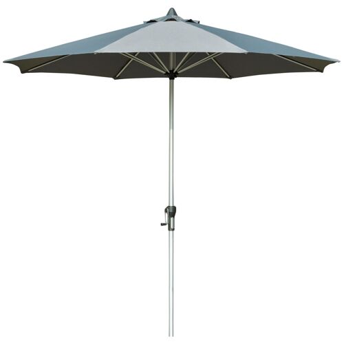 Möbel Hüsch 2,7 m parasol terrasparaplu marktparaplu 8 rib tuinparaplu met zonwering aluminium polyester donkergrijs