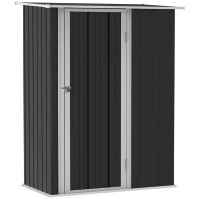 Furniture Hüsch tool shed garden house tool shed with outside door steel dark grey 142 x 84 x 189 cm