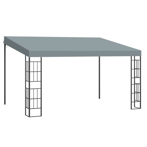 Möbel Hüsch Pergola 4m x 3m Gazebo Gazebo Luifel Tent Metaal Polyester Grijs