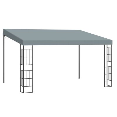 Mobili Hüsch Pergola 4m x 3m Gazebo Gazebo Luifel Tenda Metallo Poliestere Grijs