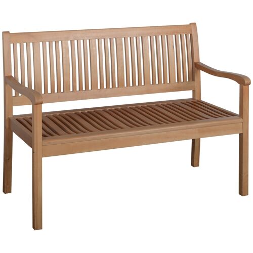 Möbel Hüsch tuinbank 2-zits bank van hout parkbank tot 180 kg bank terrasbank met rugleuning tuinmeubel populierenhout geel 126,8 x 62x91,3 cm