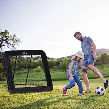 Meubles Hüsch Ballon de Football, ouvrant, rebondeur de Football, Mur de Rebond, Filet pour Basket-Ball, Basket-Ball, Volley-Ball, réglable en 5 Niveaux, 128 x 118 x 108-120 cm 3