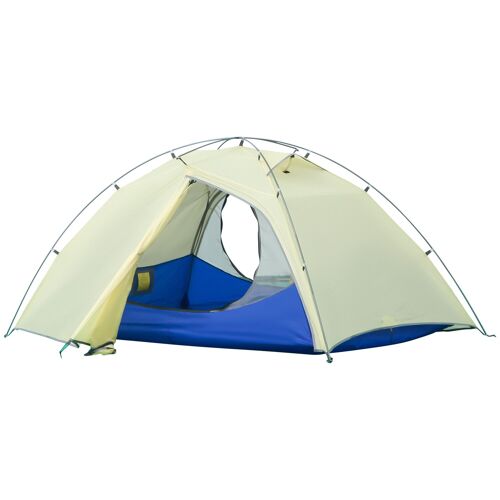 Möbel Hüsch Kampeertent 2-persoonstent Koepeltent PU3000mm Eenvoudig op te zetten voor Trekking Lichtgewicht Aluminium Nylon Crème Wit 230 x 140 x 110 cm