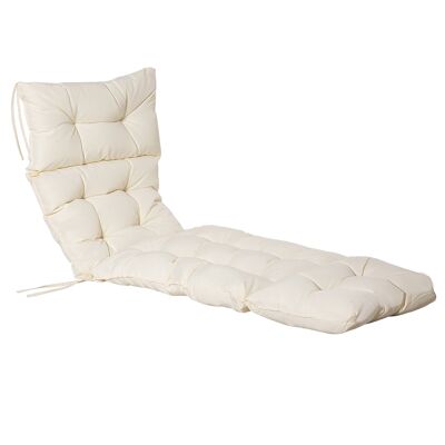 Möbel Hüsch bed, bed, bed, garden cushion, covers, polyester, cream white, 200 x 60 x 13 cm
