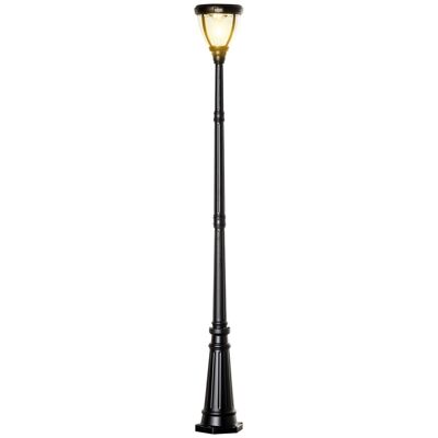 Furniture Hüsch tuinlantaarn op zonne-energie lantaarn tuinlicht pad light con 31 LED 150 lúmenes 3000K aluminio vidrio gehard negro 26 x 26 x 224 cm