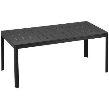 Meubles Hüsch uitschuifbare table de balcon 180-240 cm table de terrasse uitschuifbare eettafel buiten aluminium noir 1