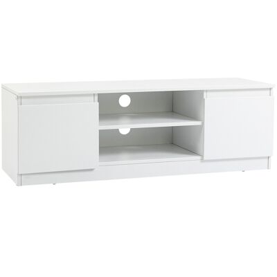 Furniture Hüsch TV lowboard TV furniture TV furniture for TVs up to 55 inch with cabinet white 120 x 39.5 x 40 cm