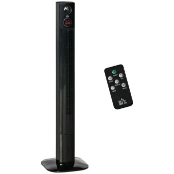 Möbel Hüsch ventilateur de portail Zuilventilator avec télécommande Voetstukventilator aromapreventer fonction minuterie 3 ventilatiesstanden 45W oscillation 70° noir 1