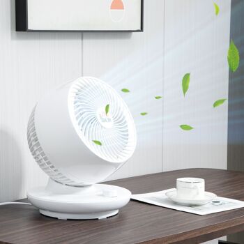 Möbel Hüsch ventilateur de table ventilateur de circulation 90° fonction kantelfunctie 70° oxydation 90° ventilateur double ventilateur 3 vitesses ABS l Ø27x34Hcm 2