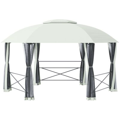 Furniture Hüsch garden pavilion party tent 4 x 5 m party tent advertising-resistant waterproof tent with side walls and two-sided roof steel + polyester
