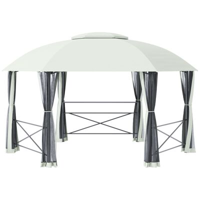 Mobili Hüsch tuinpaviljoen partytent 4 x 5 m foottent weerbestendige waterafstotende tenda con zijwanden e due strati in acciaio + poliestere