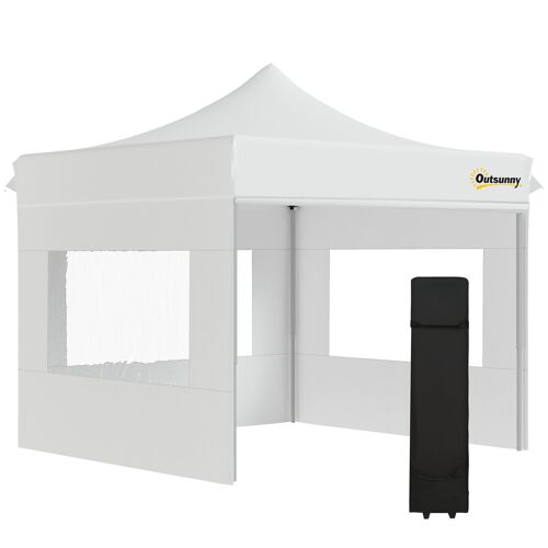 Möbel Hüsch vouwtent tuinpaviljoen tuintent met zijwanden pop-up tent waterdicht tuinpaviljoen wit 300 x 300 x 320 cm