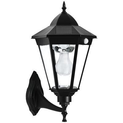 Möbel Hüsch wandlamp wandlamp terraslamp tuinlamp met lichtsturing op zonne-energie paviljoen tent tuinverlichting zwart 23x26x47cm