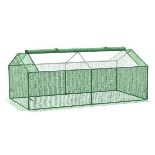 Buitenzonnige foliekas met raamkas tomatenhuis koude bak 180 x 90 x 70 cm groen