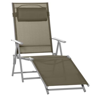Mobile Hüsch ligstoel ligstoel tuinligstoel 7 supporti strandligstoel regolabili con cuscini apribili gaas metallo 137 x 63,5 x 100,5 cm
