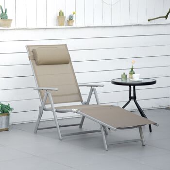 Meubles Hüsch ligstoel ligstoel tuinligstoel 7 supports réglables strandligstoel avec coussins ouvrant gaas métal 137 x 63,5 x 100,5 cm 2