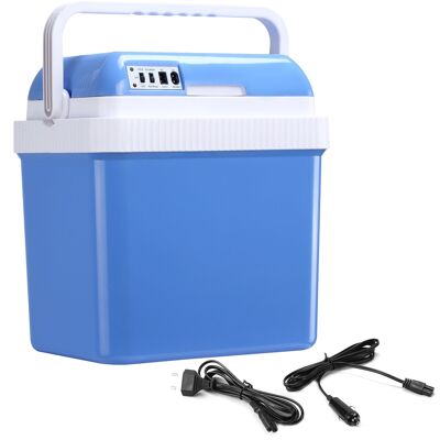 Möbel Hüsch 24L auto koelkast koelbox mini koelkast draagbaar DC 12V AC 220V/240V voor auto en camping blauw 40 x 30 x 43 cm