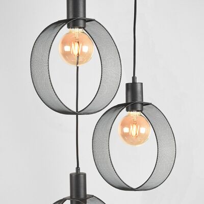 Morres Hanglamp Ronda - Zwart - Metaal - 3-lights