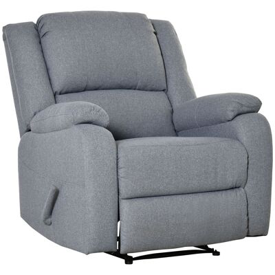 Möbel Hüsch relaxfauteuil met ligfunctie TV-fauteuil TV-fauteuil fauteuil met zijvak Linnenachtig polyester Grijs 90 x 96 x 98 cm