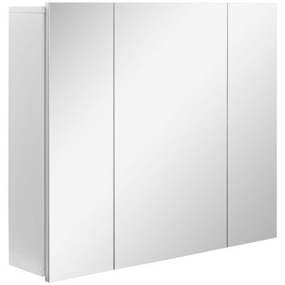 kleankin mirror cabinet bathroom furniture wall cabinet for bathroom 3 doors bathroom mirror white 70 x 15 x 60 cm