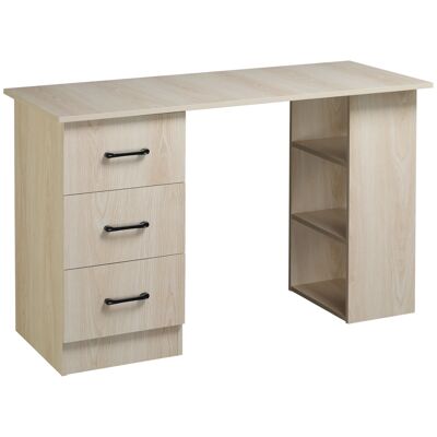 Furniture Hüsch office computer board office board work board plank with 3 drawers planks natural 120 x 49 x 72 cm