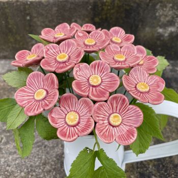 Fleurs de prunier rose en céramique, tuteur végétal 2