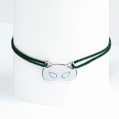 bracelet Chalala or blanc (cordon vert)