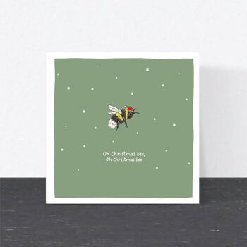 Carte de jeu de mots drôle de Noël - Oh Christmas Bee 1