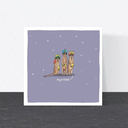 Funny Christmas Pun Card - Myrrhkat
