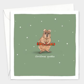 Carte de jeu de mots drôle de Noël - Noël Quokka 2