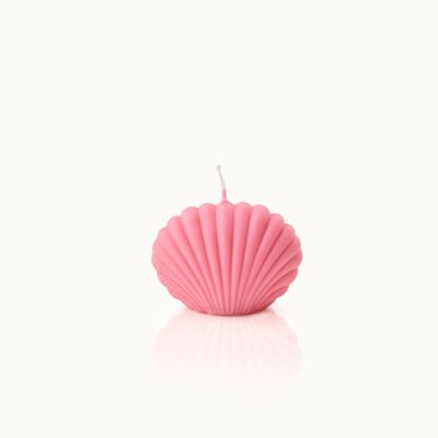 Shell-shaped candle, small, cherry red