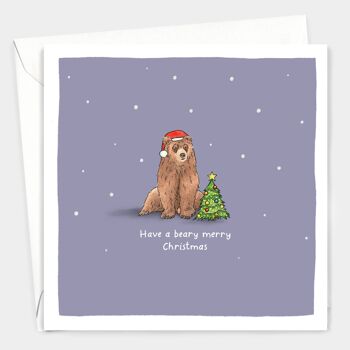 Carte de jeu de mots de Noël drôle - Passez un joyeux Noël Beary 2