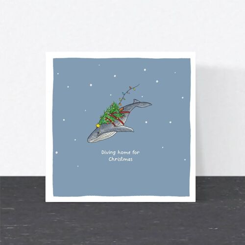 Funny Christmas Pun Card - Diving Home for Christmas