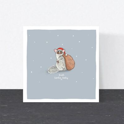 Lustige Weihnachtskarte mit Wortspiel - Santa Bush Baby