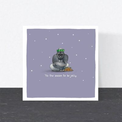 Lustige Weihnachtskarte mit Wortspiel - „Es ist die Jahreszeit, fröhlich zu sein“