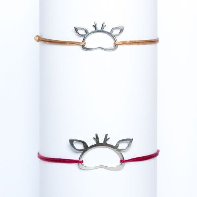 bracelet Capsule Elaphe ajouré or blanc GM (cordon rouge)