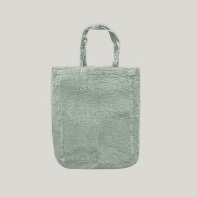 French raw linen tote bag