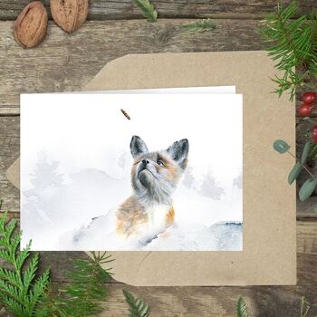 Jeu de cartes pliantes animaux d'hiver IMPRIMÉS À L'INTÉRIEUR avec enveloppe 7
