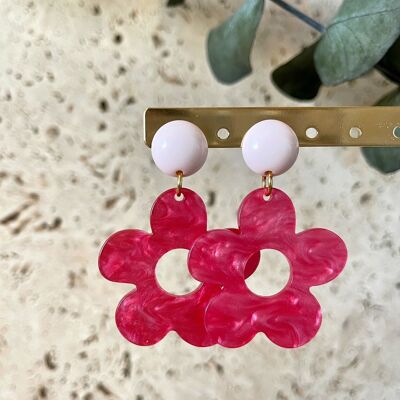 Agnès earrings - Fuschia