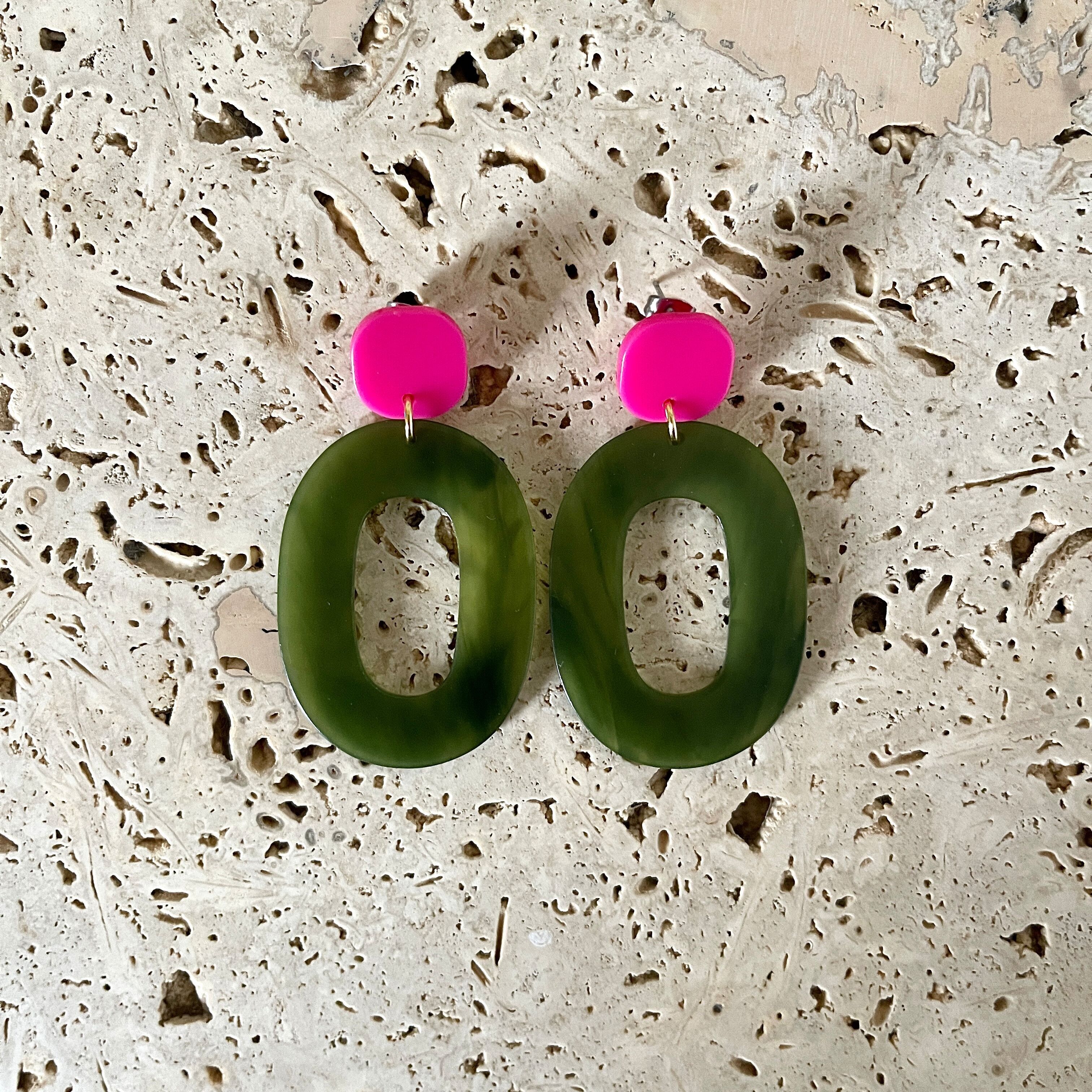 Agathe-Ohrringe – Grün