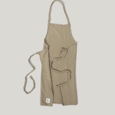 Classic apron in French raw linen